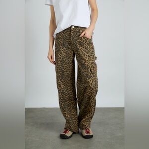 Damson Madder Cargo Jeans Leopard